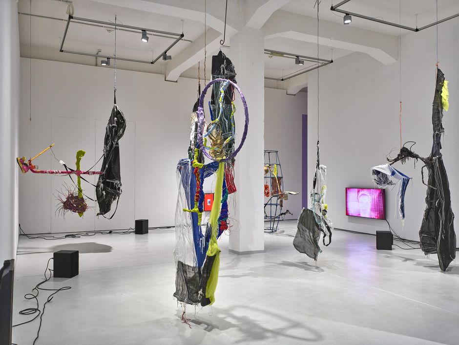 Julien Creuzet, Installation view KAI 10 | ARTHENA FOUNDATION, Courtesy the artist and High Art, Paris / Arles, Photo: Achim Kukulies, Düsseldorf 