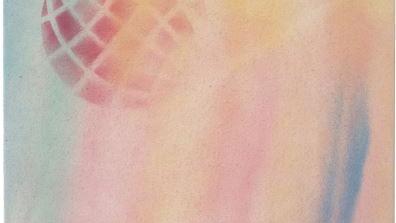 Niko Abramidis & NE, Global Desert, 2017, acrylics, spraypaint, embroidery, canvas, 38 x 58 cm, Courtesy the artist