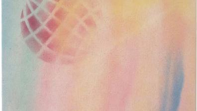 Niko Abramidis & NE, Global Desert, 2017, acrylics, spraypaint, embroidery, canvas, 38 x 58 cm, Courtesy the artist