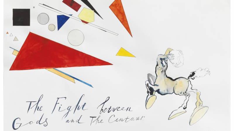 Pavel Pepperstein, The Fight between Gods and The Centaur (Suprematist Studies of the Greek Myths), 2009, Foto: Jens Ziehe