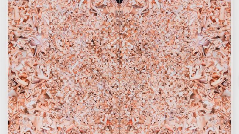 Monica Bonvicini, Neck to Knees #1, 2016, Pigment Druck auf Papier, gewebt, auf Wabenkarton, gerahmt, 172 x 242 cm, Foto: Adam Reich