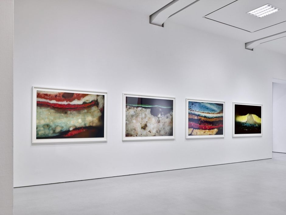 Dove Allouche, Repeint_5 (C2RMF71523), 2019-2020, Repeint_21, 2019-2020, Repeint_4 (C2RMF71524), 2019-2020, Repeint_9, 2019-2020, Installation view in KAI 10 | ARTHENA FOUNDATION, Courtesy the artist and gb agency, Paris, Photo: Achim Kukulies, Düsseldorf