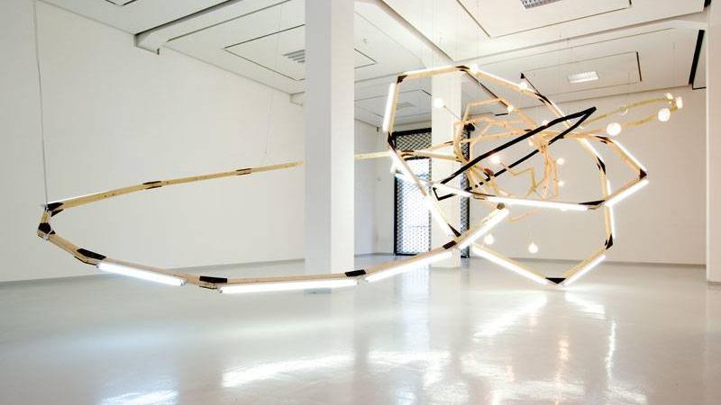 Björn Dahlem, Schwarzes Loch (M-Sphären II), 2007, Installationsansicht KAI 10 | Raum für Kunst, Düsseldorf, Foto: Hendrik Reinert