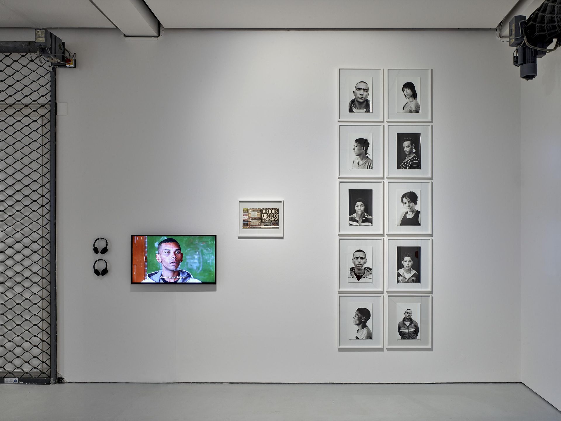 Installation view Teboho Edkins, Gangster Backstage, 2013, HD video, color, sound, Dimensions variable in KAI 10 | ARTHENA FOUNDATION / Courtesy the artist, Kai Middendorff Galerie and Collection von Kelterborn / Photo: Achim Kukulies, Düsseldorf