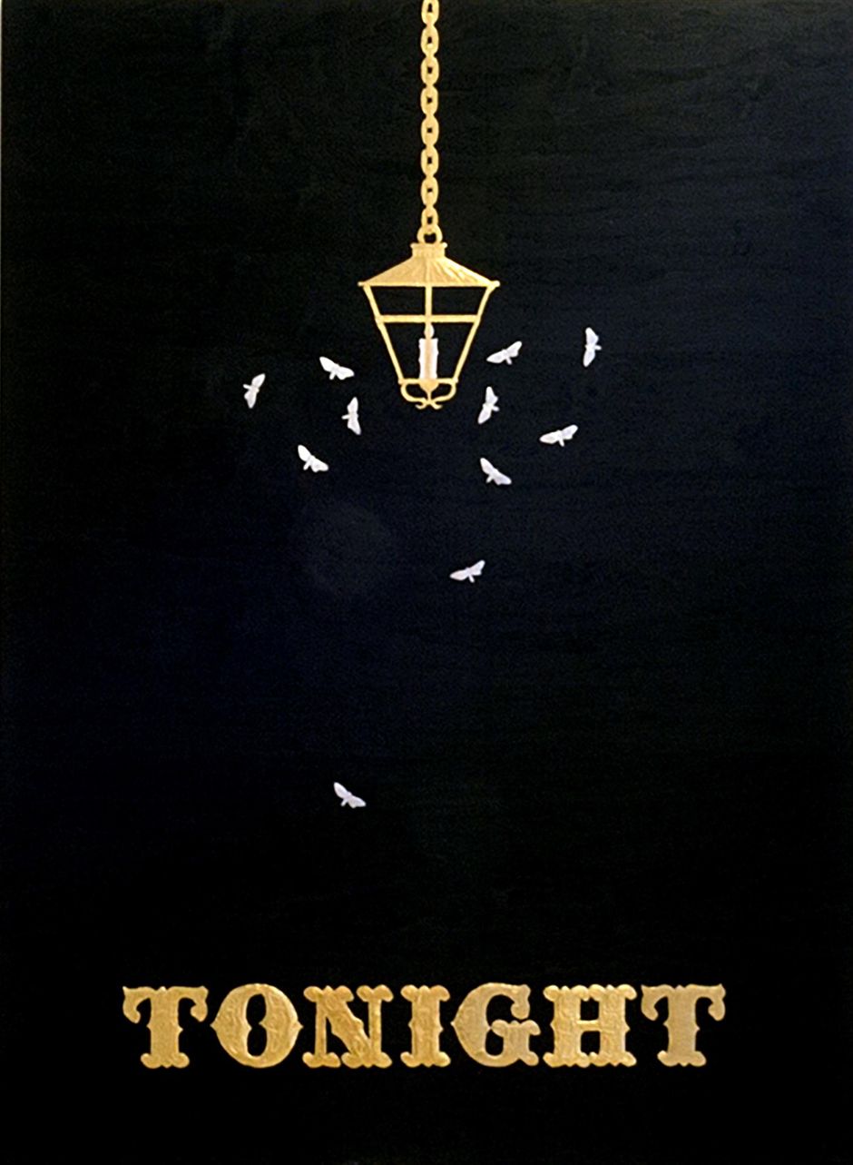 Claus Richter, Solid Golden Age VIII (“Tonight”), 2012, 230 x 180 cm, Hand-stamped gold foil, silver foil, wood, cardboard, Courtesy: the artist and Clages, Köln